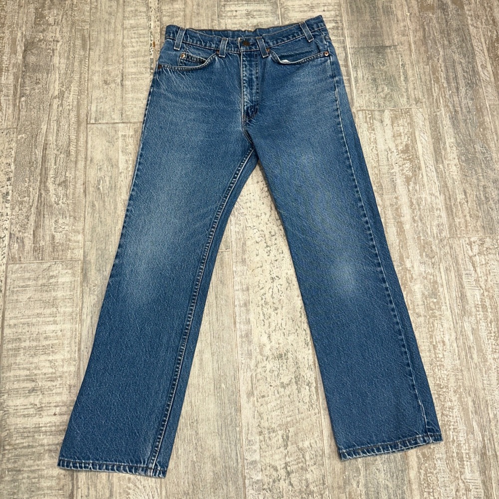 Vintage Levis 517 Orange Tab Jeans Mens 32x29 Medium Wash Straight Leg Denim